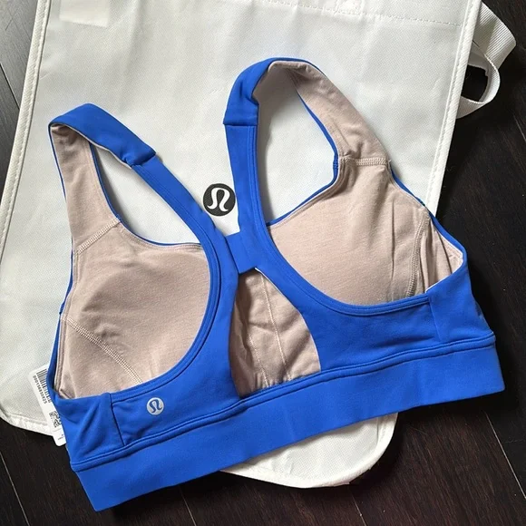 LULULEMON POWER THROUGH BRA IN BLAZER BLUE TONE SZ 8 NWT